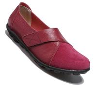 Aocase Wide Fitting Velcro Shoes Women Ladies Shoes Swollen Feet Highly Elasticated Sports Running Shoes for Work Gym Running Training Shoes,Wine red,45/275mm