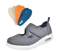 Aocase Wide Touch Close Womens Shoes Extra House Diabetic Easy Adjustable Orthopedic Slippers for Swollen Feet Plantar Fasciitis Lightweight Walking Shoe,Grey,37 EU