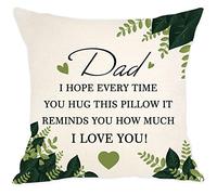 Aocaso Dad Present I Hope Every Time You Hug This Pillow It Reminds You How Much I Love You Cushion Cover for Dad Reminder Gift I Love You Gift Birthday (dad)