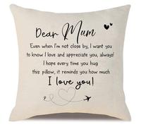 Aocaso Dear Mum Even When I'm Not Close By I Want You to Know I Love and Appreciate you Always I Love You Cushion Cover for Mum Mother Mummy Mama Birthday Gift (dear mum)