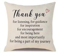 Aocaso Thank You for Being A Part of my Journey Thank You Gift Cushion Cover for Mum Dad Teacher Grandma Grandad Birthday Graduation Mother's Day Father's Day (thank you)