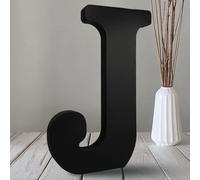 AOCEAN 10 inch Black Wood Letters Unfinished Wood Letters for Halloween Decorative Standing Letters Slices Sign Board Decoration for Craft Home Party Projects (J)