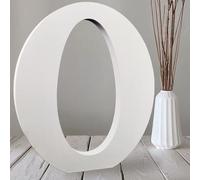 AOCEAN 10 Inch White Big Wood Letters, Unfinished Wooden Letters for Wall Decor Decorative Standing Letters Slices Sign Board Decoration for Craft Home Party Projects (O)