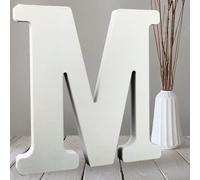 AOCEAN 10 Inch White Big Wood Letters, Unfinished Wooden Letters for Wall Decor Decorative Standing Letters Slices Sign Board Decoration for Craft Home Party Projects (M)