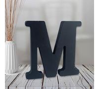 AOCEAN 4 inch Black Wood Letters Unfinished Wood Letters for Halloween Decorative Standing Letters Slices Sign Board Decoration for Craft Home Party Projects (M)
