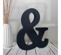 AOCEAN 6 inch Black Wood Letters Unfinished Wood Letter for Wall Decorative Standing Letters Slices Sign Board Decoration for Craft Home Party Projects (&)