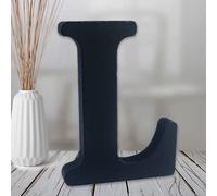 AOCEAN 6 inch Black Wood Letters Unfinished Wood Letter for Wall Decorative Standing Letters Slices Sign Board Decoration for Craft Home Party Projects (L)