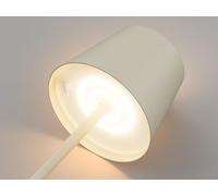 Aoceley 2-Pack LED Cordless Table Lamp, Rechargeable Battery Desk lamp 3W 5500mAh Operated Stepless Dimming Modern Portable Light for Restaurant/Bedroom/Outdoor IP54 Waterproof (Off White)