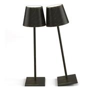 Aoceley 2-Pack Rechargeable LED Cordless Table Lamp - 3W 5500mAh Battery Operated Stepless Dimmable Portable Lamp for Restaurant, Bedroom, Outdoor (Copper)