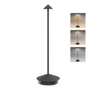 Aoceley Battery Operated Led Table Lamp,6000mAh Rechargeable Cordless Table Light,Outdoor IP54 Waterproof Portable Modern Lamp,3-Color Stepless Dimmable Desk Lamp for Restaurant Bedroom(Black)