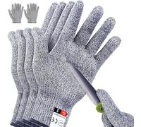 AOCGDDS 4 Pcs(M+L) Cut Resistant Gloves Level 5 Protection for Kitchen,Wood Whittling Gloves, Knife Protection Glove EN 388 Certified,Kitchen Butcher Outdoor Work Protective Hands