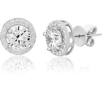 AOCGDDS Round Halo Stud Earrings for Women, Post Round Cubic Zirconia Stud Earrings Large Brilliant Simulated Halo Diamond Earring,for Women made With Swarovski imitate Crystals