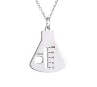 AOCHEE Love Science Erlenmeyer Flask Chemistry Necklace Jewelry, Metal