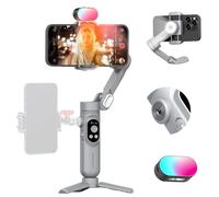 AOCHUAN 3-axis Phone Gimbal Stabilizer for Video Recording,Smartphone Gimbal for iPhone Android w/AI Tracking,1/4 Thread,RGB Magnetic Light,Handheld Gimbal for Selfie, TikTok,YouTube-Smart X Kit Gray