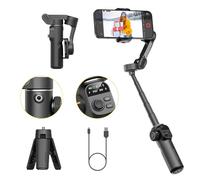 AOCHUAN Gimbal Stabilizer for iPhone, 3-Axis Phone Gimbal Built in 7.8' Extension Rod, Portable Gimbal Stabilizer w/OLED Display for iPhone/Android, Perfect for TikTok YouTube Vlogging-Smart X2 Black