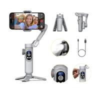 AOCHUAN Gimbal Stabilizer for Smartphone, 3-Axis iPhone Gimbal Portable Gimbal w/OLED Display for iPhone/Andriod, Phone Gimbal with Face/Object Tracking for Tiktok YouTube Vlog-Smart X Pro Gray