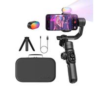 AOCHUAN Gimbal Stabilizer for Smartphone, Phone Gimbal w/8" Extension Rod, Profession 3-Axis Gimbal Stabilizer w/RGB Magnetic Fill Light for Video Recording, Compatible w/iPhone/Andriod-Smart S2 Kit