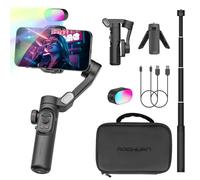 AOCHUAN Phone Gimbal Stabilizer for iPhone 15 Pro Max Android Phones with Extension Rod 3-Axis Phone Gimbal Stabilizer with Follow Focus for Vlogging TikTok YouTube(Smart XE Combo1)