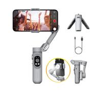 AOCHUAN SMART X 3-Axis Smartphone Gimbal with LED Fill Light, Face Tracking, Anti-Shake 6.0, Foldable Portable Stabilizer for iPhone 12-16