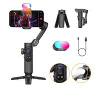 AOCHUAN Smart XPro Smartphone 3 Axis Gimbal Stabilizer For iPhone and Android Smartphone Shooting Video With fill light effect Smart XPro Black