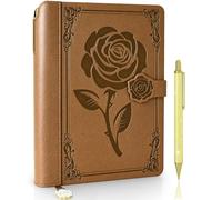 Aocii leather Journal for Women, A5 lined Daily Journal Notebook, Beautiful Journaling for Writing, Hardcover Vintage Travel Journals, 224 Pages, Pen included (Brown)