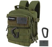 Aocmpxs Mini Tactical Backpack, 9L Small Gym Backpacks for Men Women Molle Military Pack with US Flag Patch and Carabiner