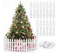 Aodaer 30 Pieces Christmas Tree Fences Plastic White Picket Fence 12 Inches Thick Mini Fence for Christmas Tree Pets Miniature Home Garden Wedding Party Decoration, White