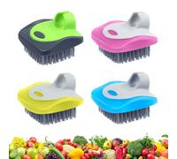 Aodaer 4 Piece Vegetable Brush Potato Scrubber Brush Silicone Hard and Soft Side Fruit Cleaning Tools for Delicate or Tough-Skinned Vegetables