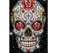 Aodafei Diamond Painting Skull Rose,Diamond Painting Kits for Adults Full Drill,Horror Themed Diamond Art Kits Gothic Home Decor Skeleton Paint with Diamonds,40 x 50 cm/15.8 x 19.7 in