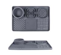 AODALIY Upgrade XL Silicone Licky Mats for Dogs Cats [BPA Free] + [Large Suction Cup] Dog Licking Mat Cat Lick Mat Pet A Great Idea for the Dog in the Shower, Brushing Out etc. (Grey)