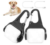Dog Lights for Night Walking, Clip on USB Rechargeable Dog Collar Light, 3 Light Modes Dog Light, IP65 Waterproof Dog Night Light, LED Safety Light for Running, Camping, Climbing, Bike, 2 Pack