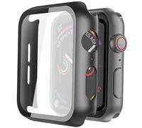 Aode forMisxi Black Hard Case Compatible with Apple Watch Series 4 44mm with Screen Protector, Ultra Thin Hard PC Case Slim Tempered Glass Screen Protector Overall Protective Cover for iwatch Series 4