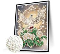 Aodejoy 5D Pearl Painting Kit Without Frame,30x40cm DIY Pearl Gem Art Diamond Painting Kit for Beginners,Creativity DIY Pearls Dot Paintings,Home Decor Diamond Dots Paintings Picture Arts Craft-Dove