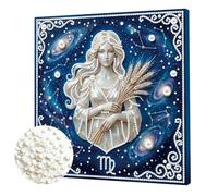 Aodejoy 5D Pearl Painting Kits with Frame,25x25cm DIY Pearl Gem Art Diamond Painting Kits for Adults,Creativity Pearls Dot Paintings,Home Decor Gift Diamond Dots Paintings Picture Arts Craft-Virgo