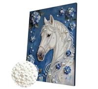 Aodejoy 5D Pearl Painting Kits with Frame 30x40cm,DIY Pearl Gem Art Diamonds Painting Kits for Adults,Creativity DIY Pearls Dot Paintings,Home Decor Gift Diamond Paintings Picture Arts Craft-Horse