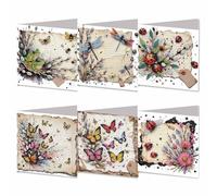 Aodejoy 6 pcs Diamond Painting Greeting Cards Handmade 5D Rhinestone Arts Greetings Birthday Card 5D Rhinestone Embroidery Art Cards Kits Arts Crafts for Birthday Blessing and Wishes-03