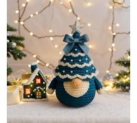 Aodejoy DIY Crochet Christmas Tree Gnome Kit, Christmas Gnome Crochet Kit for Beginners, Gonks Doll Xmas Tree Ornaments Crocheting Kits, Cute Gnomes Knitting Kits, Holiday Craft-Blue DIY