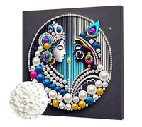 Aodejoy DIY Indian Love Story Pearl Painting Kit for Adults/Beginners Gift Home Decor Pearl Gem Paintings Picture Arts Craft 30x30cm with Frame-Indian Love Story