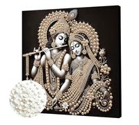 Aodejoy DIY Indian Love Story Pearl Painting Kit for Adults/Beginners Gift Home Decor Pearl Gem Paintings Picture Arts Craft 30x30cm with Frame-Indian Love Story-8