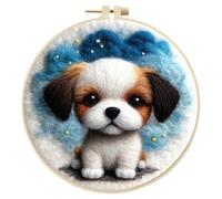 Aodejoy DIY Needle Felting Wool Painting Kit Animal Series Beginner