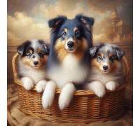 Aodejoy Dog Full DIY 5D Round Drill Diamond Art Kits for Home Office Wall Decor 40x40cm