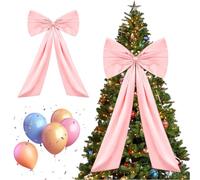 Aodejoy Large Bow Decoration, Satin Ribbon Bow Tie Giant Hanging Bowknot, Giant Big Satin Bow Wall Decor for Home Birthday Wedding Graduation Party Christmas (Pink)