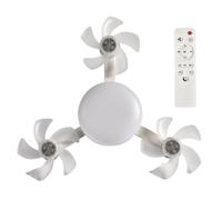 Aodejoy LED Ceiling Fan with Lights,E26/E27 Drone Fans Light with Remote Control,3 Speeds Light Bulb Fan,Timing,3 Color Dimmable,Modern Ceiling Fans Lamp for Bedroom,Living Room (White 3 Heads)
