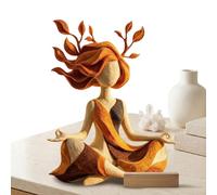 Aodejoy Peaceful Calming Resin Sculpture Reusable Home Resin Decor Multi-Purpose Portable Meditating Statue for Living Room Bedroom Office Desk Bookshelf-Orange