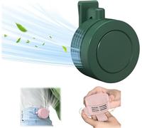 Aodejoy Portable Clip-On Fan, Mini Waist Clip Fan, 3 Speeds Small Whirlwind Clip Waist Neck Fans, 360 Degree Rotation, USB or Battery Operated Fans for Outdoor Farm Hiking Camping Travel (Green)