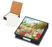 Aodejoy PU DIY 5D Diamonds Painting Note Box with 160 Sheets Diamonds Painting Sticky Notes Dispenser for Office Accessories Desk Office Workplace-BQ56