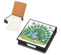 Aodejoy PU DIY 5D Diamonds Painting Note Box with 160 Sheets Diamonds Painting Sticky Notes Dispenser for Office Accessories Desk Office Workplace-BQ61
