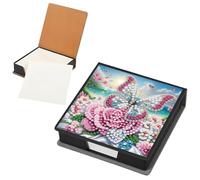 Aodejoy PU DIY 5D Diamonds Painting Note Box with 160 Sheets Diamonds Painting Sticky Notes Dispenser for Office Accessories Desk Office Workplace-BQ54