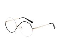 Aodejoy Witch Glasses, Movie Wicked Elphaba Cosplay Glasses, Cosplay Eyewear, Alleyon Witch Costume Eyeglasses, Metal Frame Round Eyewear, Unisex Circle Witch Cosplay Eyeglasses-Black Golden