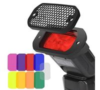 AODELAN Grid and Gel Set Flash Gels Lighting Filter Kit for Canon, Nikon, Sony, Godox, Yongnuo Camera Flash Light
